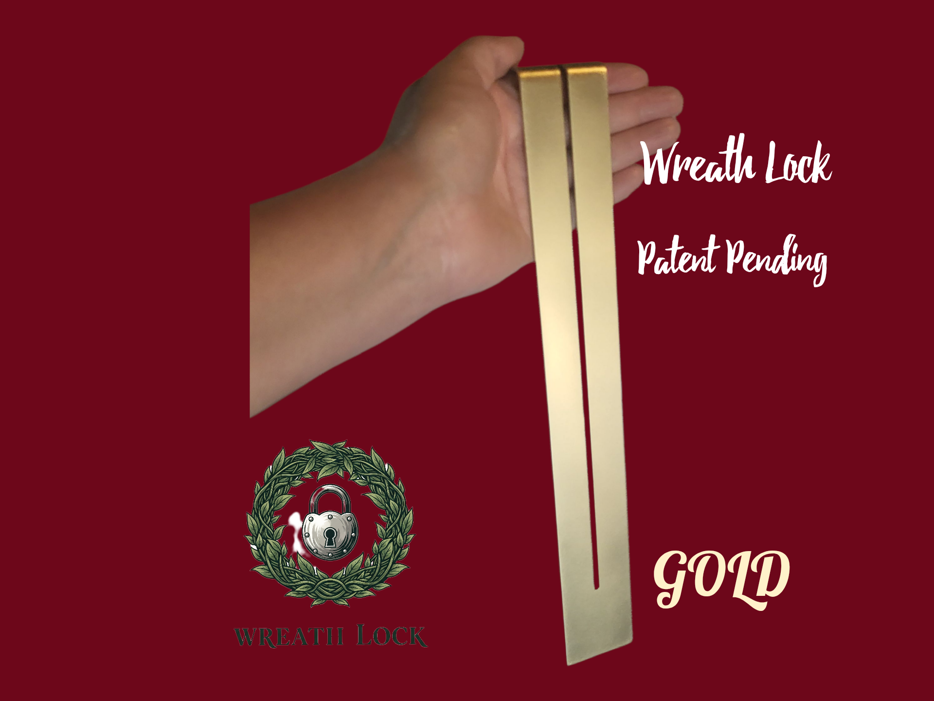 Original 11" Length Wreath Lock- Painted Hooks- Limited Edition Colors- (Adaptor Included)