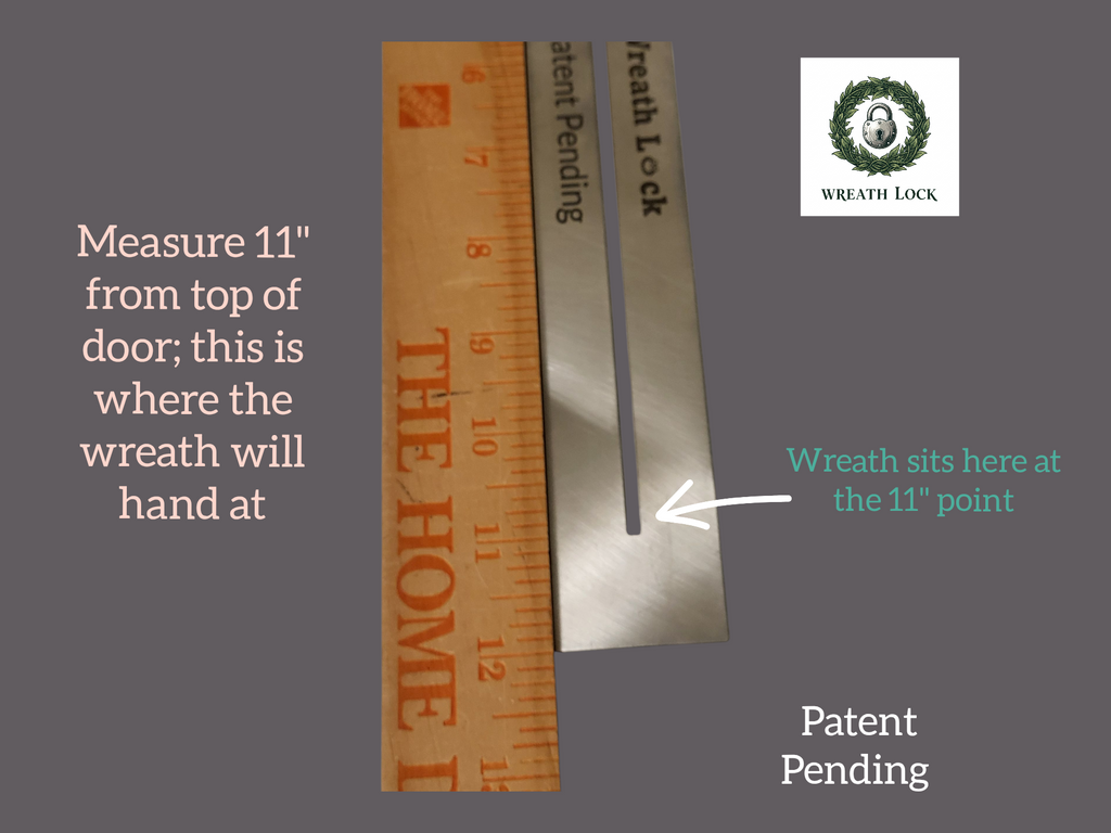 Wreath Lock anti-theft hook with hanging point noted 