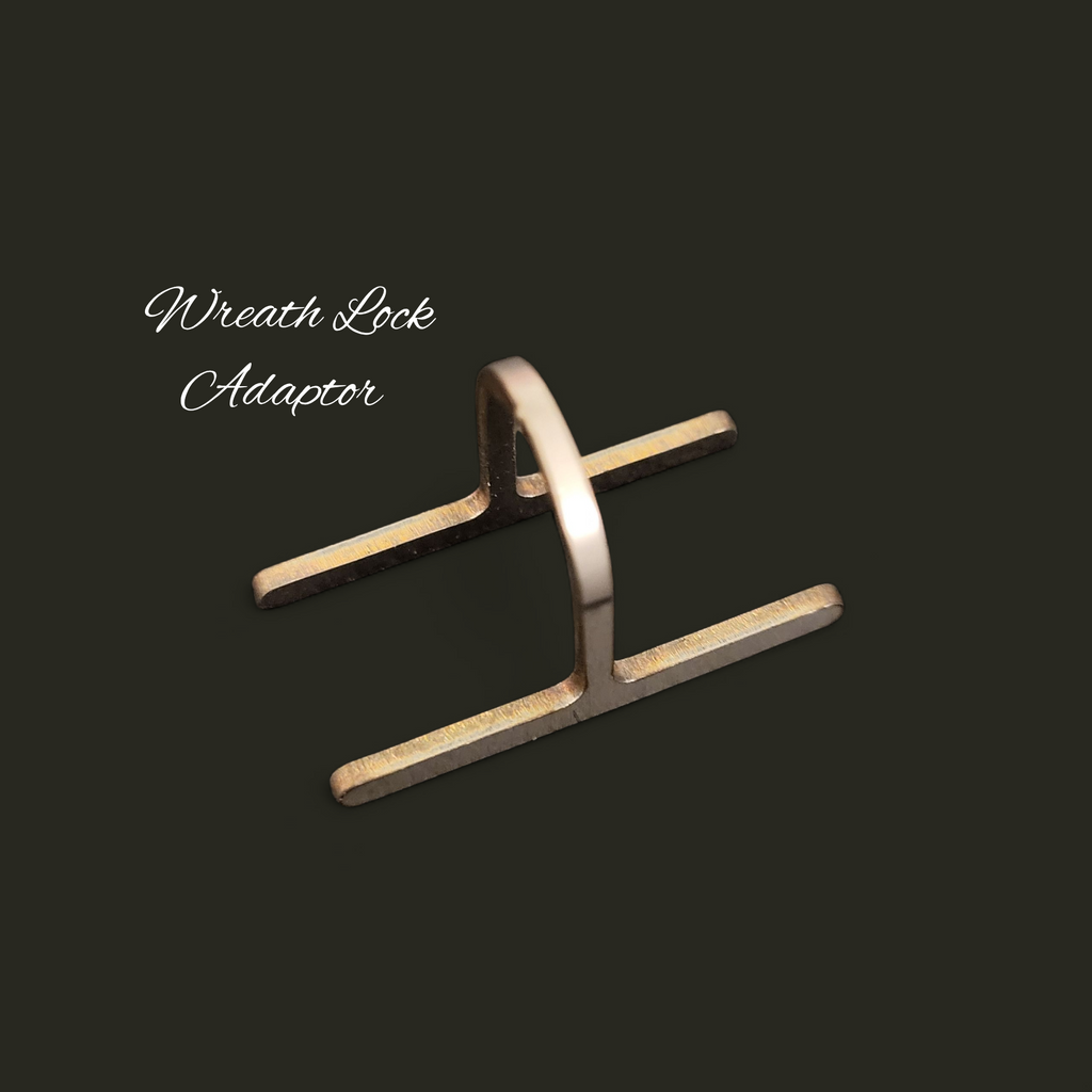 Wreath lock adaptor on a black background with 'Wreath Lock Adaptor' text.